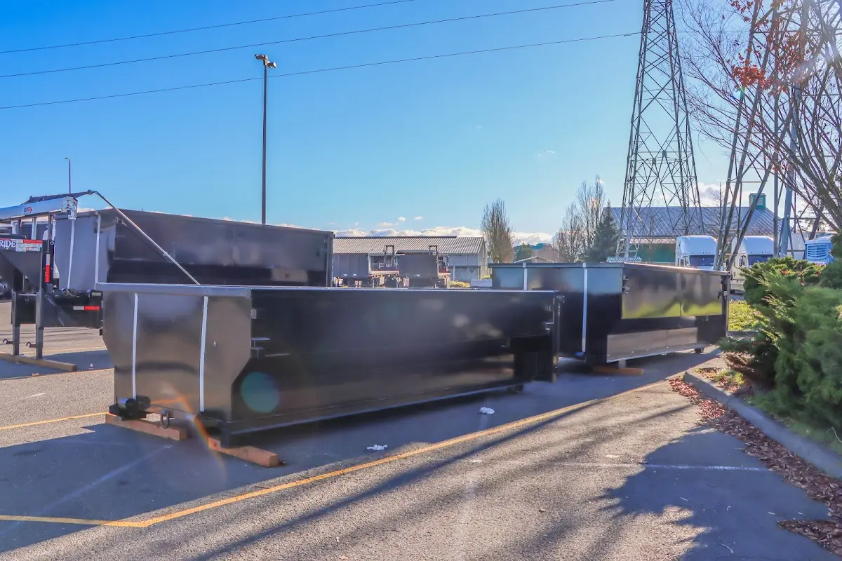 Roll-off dumpster ready for waste disposal at job site for 8 Yard Dumpster Rental in Monroe